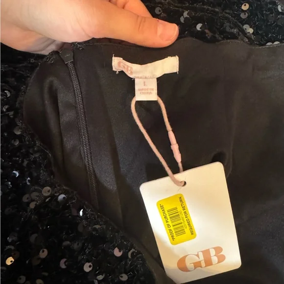 GB Black Sequin Skirt - Picture 2 of 4